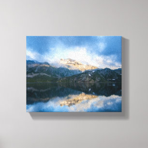 Bergen en het meer Schilderachtig Natuur Foto Canvas Afdruk