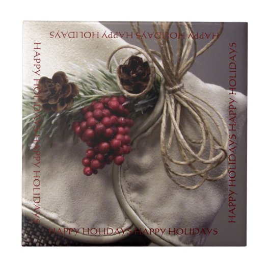 Bergen en Pinecones Tegeltje (Voorkant)