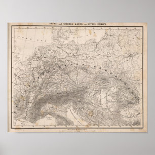 Bergen en rivieren in Europa Poster