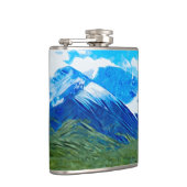 Bergen en Sky op Denali Alaska Abstract Heupfles (Rechts)