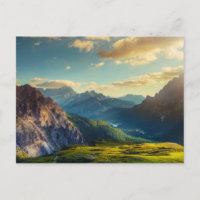 Bergen en Valley op Sunset