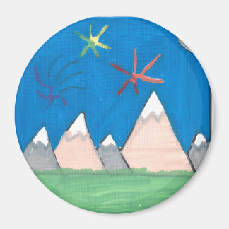 Bergen en Vuurwerk Magneet