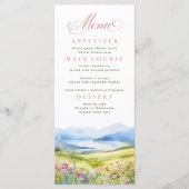 Bergen en wilde bloemen Landschap Weduwschap Menu (Voorkant)