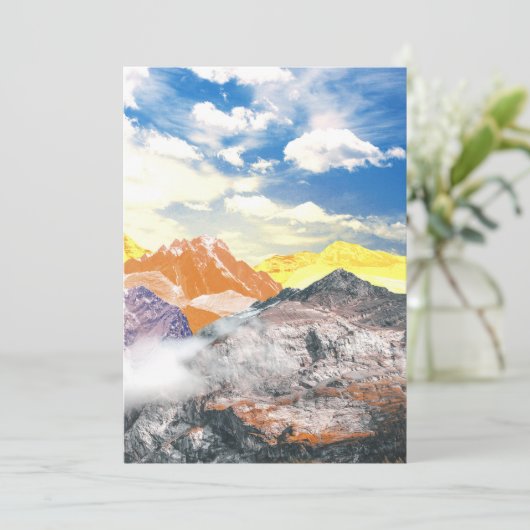 Bergen (fotomontage) 1 bedankkaart (Staand voorkant)