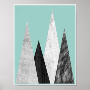 Bergen, geometrische, scandinavische posters afdru