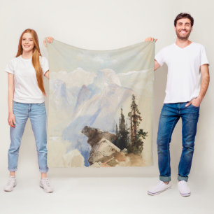 Bergen Halve Dome Yosemite Waterverf Landschap Fleece Deken