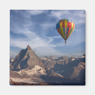 Bergen Heet Air Ballon Matterhorn Swiss Alps Magneet