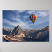 Bergen | Heet Air Ballon Matterhorn Swiss Alps Poster (Voorkant)