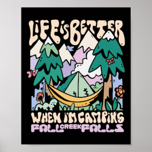 Bergen Herfst Creek Herfsten Tennessee Camping Wil Poster