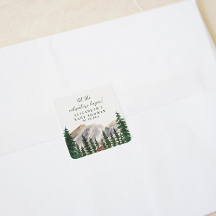 Bergen Herten Baby shower Vierkante Sticker