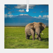 Bergen | Kilimanjaro Tanzania, Afrika Glas Ornament (Achterkant)