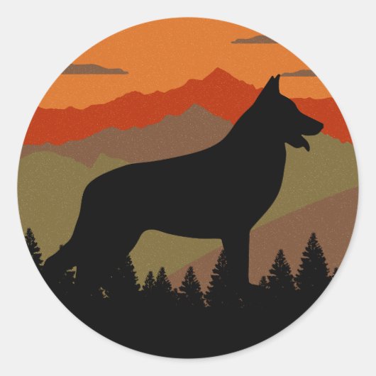 Bergen Land Duitse Herder GSD Ronde Sticker (Voorkant)