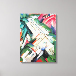 Bergen (Landschap) door Franz Marc, Vintage Kunst Canvas Afdruk