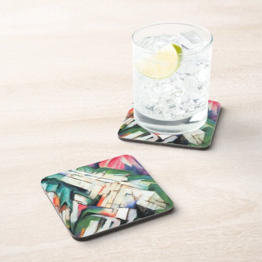 Bergen (landschap) van Franz Marc,  kunst Bier Onderzetter (Rechterzijde)