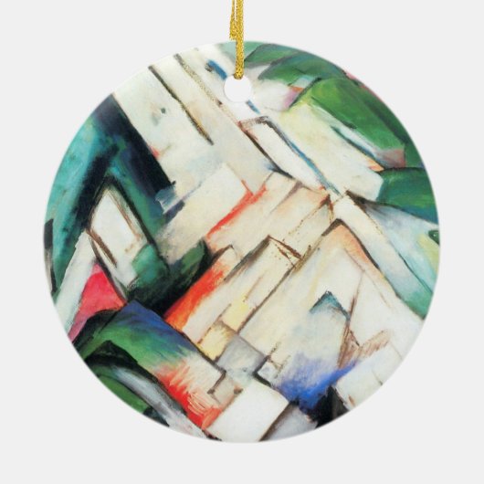 Bergen (landschap) van Franz Marc,  kunst Keramisch Ornament (Achterkant)