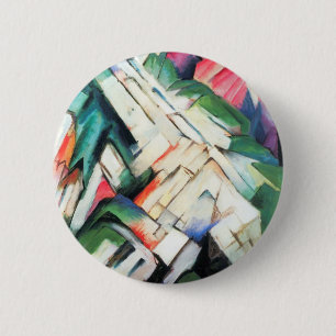 Bergen (Landschap) van Franz Marc, Vintage Kunst Ronde Button 5,7 Cm