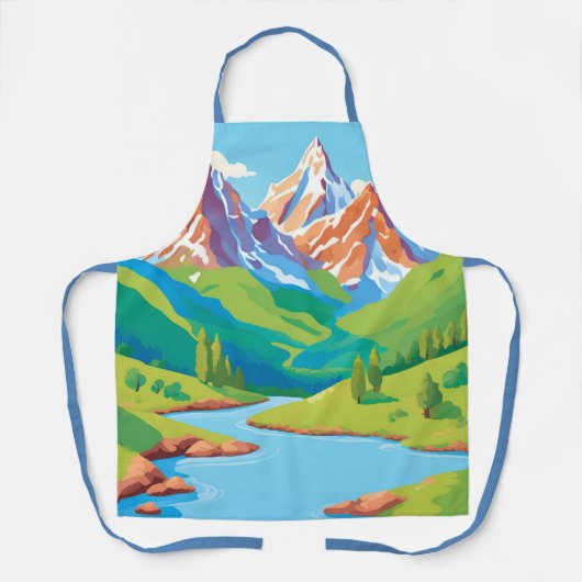 Bergen met beekjes schort (Voorkant)