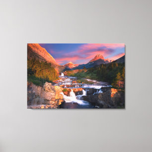 Bergen Nationaal park Glacier, Montana Canvas Afdruk