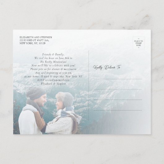 Bergen noemden de aankondiging van het bruiloft. (Achterkant)