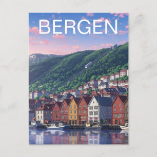 Bergen Noorwegen Ansichtkaart Briefkaart