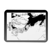 Bergen Noorwegen Moderne stadsplattegrond Magneet (Horizontaal)