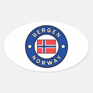 Bergen Noorwegen Ovale Sticker
