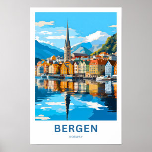 Bergen Noorwegen Reisprint Poster