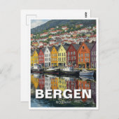 Bergen Noorwegen Reizen Briefkaart (Voorkant / Achterkant)