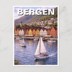 Bergen Noorwegen Reizen Briefkaart