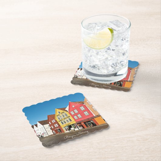 Bergen, Noorwegen, winkels en winkels Kartonnen Onderzetters (Insitu)