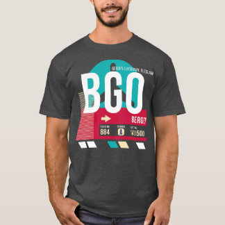 Bergen Norway BGO Airport Code Bagage Label E T-shirt