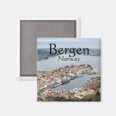 Bergen Norway Souvenir Magneet (Voorkant / Achterkant)