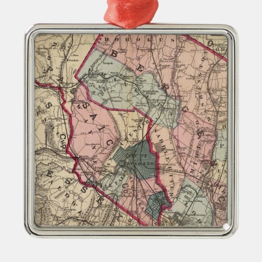 Bergen, Passaic Cos, NJ Metalen Ornament (Voorkant)