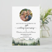 Bergen Pines 28e bruiloft Jubileum Foto Save The Date (Staand voorkant)