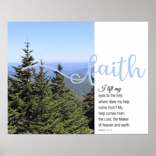 bergen Psalm 121:1-2 Faith Poster (Voorkant)