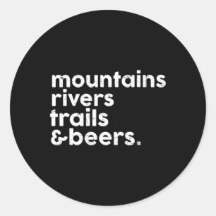 Bergen Rivieren Paden Bieren Grappige Wandelaarste Ronde Sticker