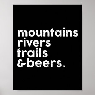 Bergen Rivieren Routes Bieren Grappige Wandelaar L Poster