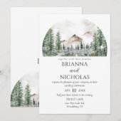 Bergen Rustic Forest Wedding Kaart (Voorkant / Achterkant)