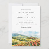 bergen rustieke wijnmakerij landschap bruiloft kaart (Voorkant)