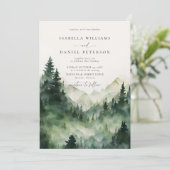Bergen Scene Bos Rustieke Outdoor Wedding Kaart (Staand voorkant)