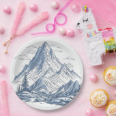 Bergen schetsen papieren bordje (Feest)