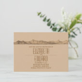 Bergen slaan de datumkaarten op save the date (Staand voorkant)