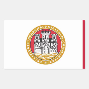 Bergen stadsvlag Noorwegen symbool Rechthoekige Sticker