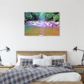 Bergen Sunlight Trees Creek Foto Canvas Afdruk (Insitu (Slaapkamer))