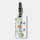 Bergen Vacation Green Rustic Waterverf Bagagelabel (Voorkant verticaal)