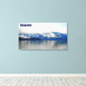 Bergen van het meer canvas afdruk (Insitu (Houten vloer))