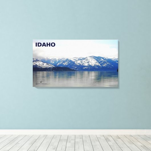 Bergen van het meer canvas afdruk (Insitu (Houten vloer))