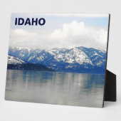 Bergen van het meer fotoplaat (Zijkant)