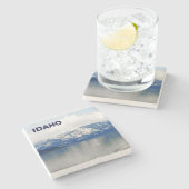 Bergen van het meer stenen onderzetter (Zijkant)