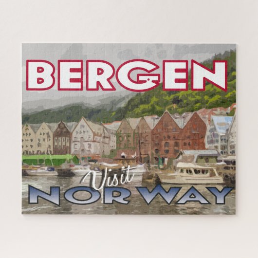 Bergen, Visiter Norvège Puzzle (Horizontal)